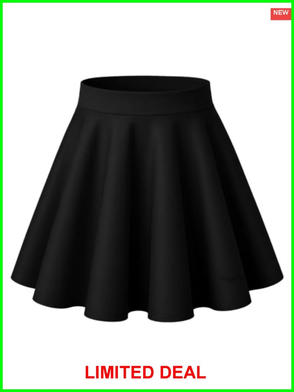 Women's Stretchy High Waist Flared Pleated A-Line Mini Skater Skirt